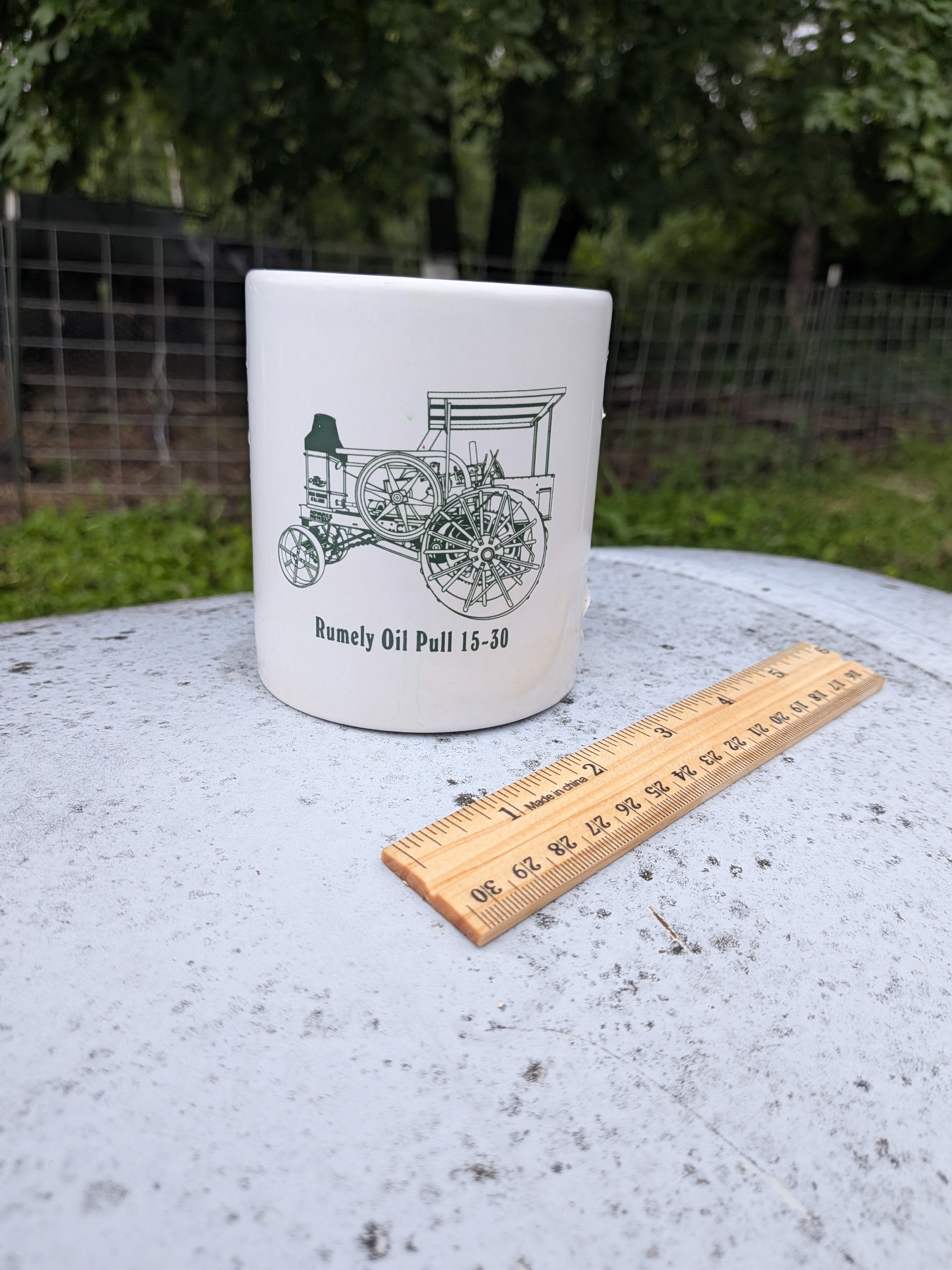 The Rumely with dip ruler, table surface
